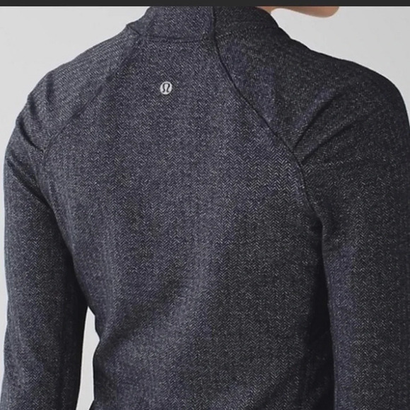 Lululemon Think Fast Long Sleeve Heathered Herringbone Heathered Black Size 4 - Picture 12 of 12